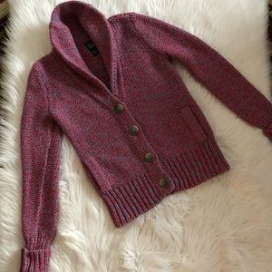 American Eagle Collared Red/Gray Sweater Sz S\P